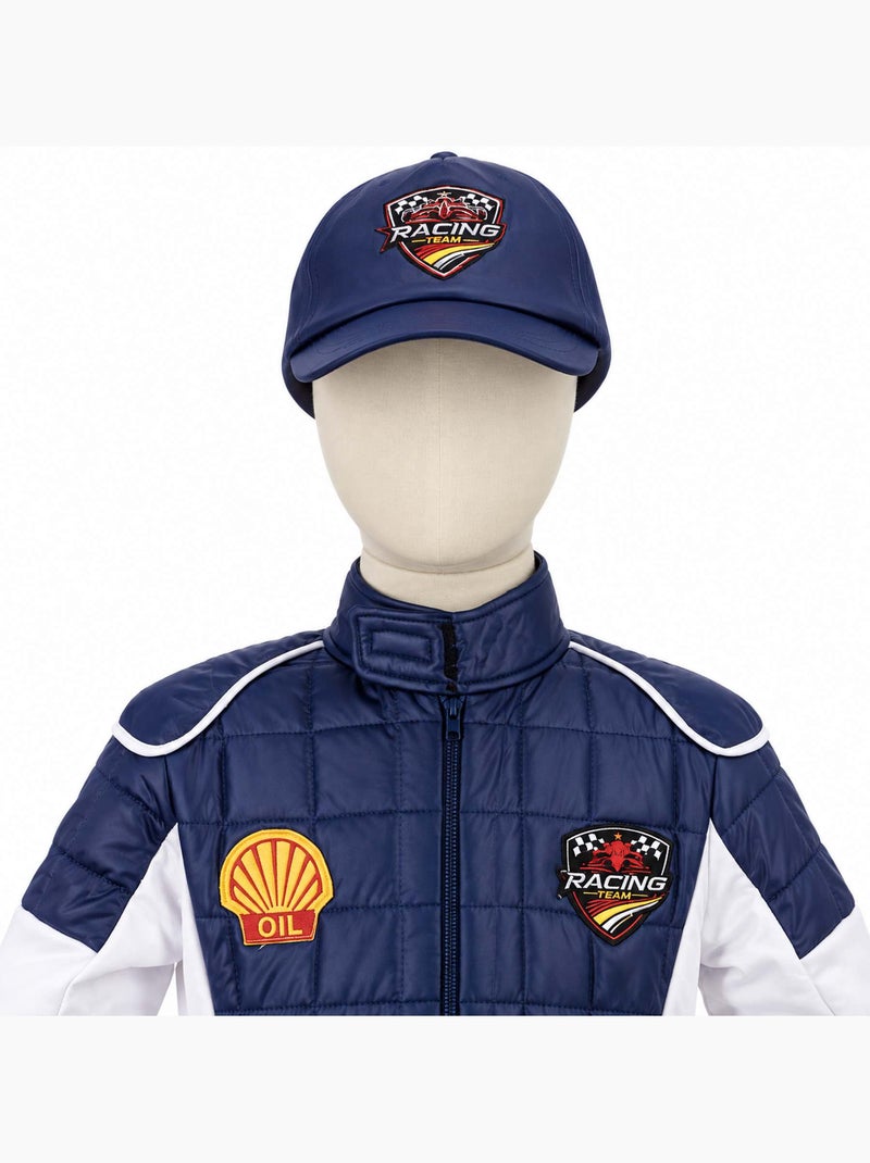Labay | déguisement enfant pilote de course avec casquette Bleu - Kiabi