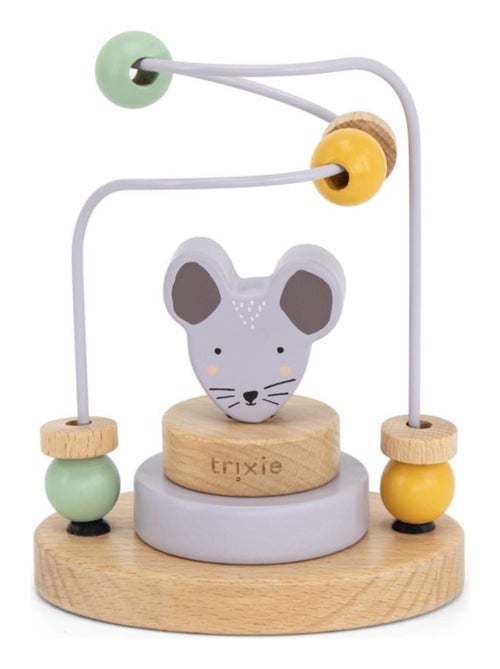 Labyrinthe à perles en bois Mrs Mouse effet bois FSC® - Fil de fer - Kiabi
