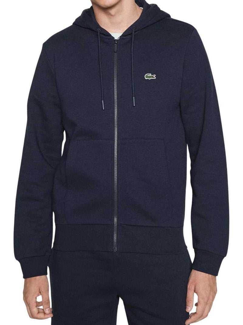 Lacoste - Veste à capuche motif/style logo Bleu marine - Kiabi