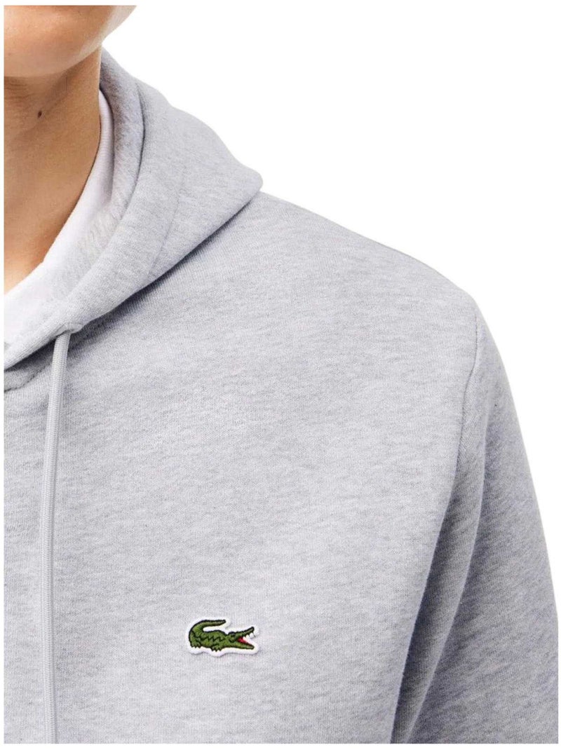 Lacoste - Veste à capuche motif/style Logo brodé Gris - Kiabi