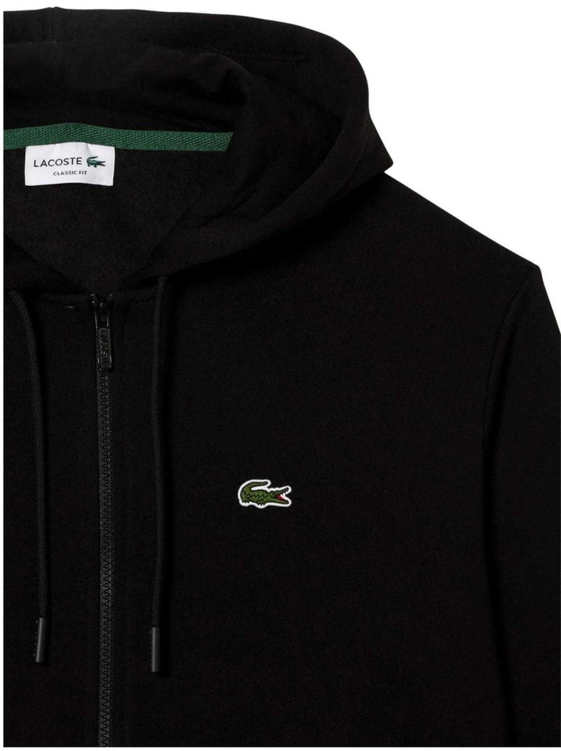 Lacoste - Veste à capuche motif/style Logo brodé Noir - Kiabi