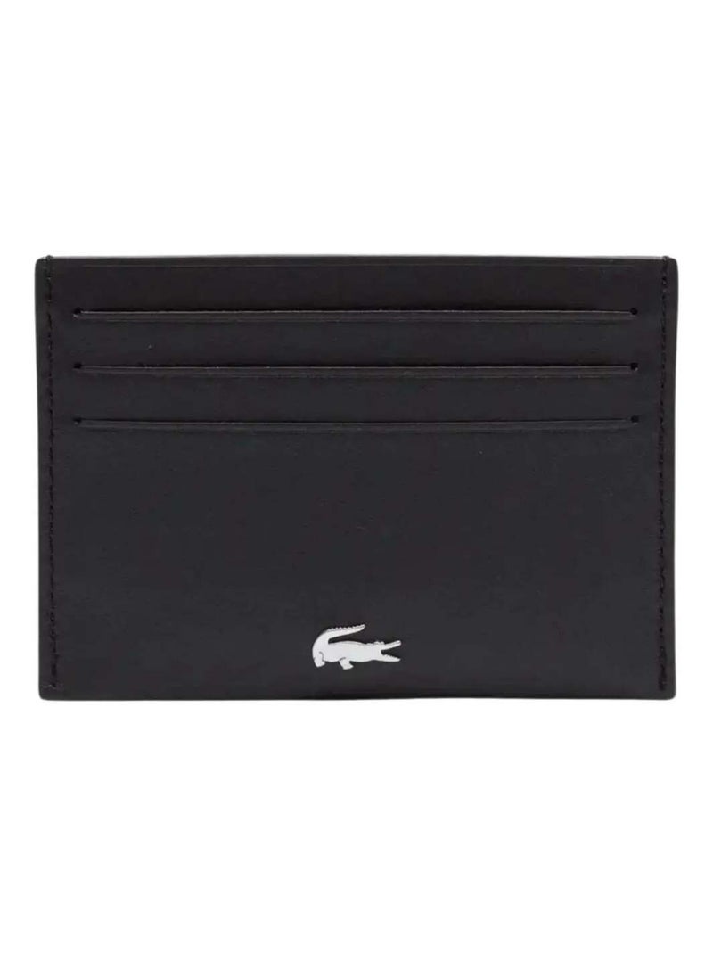 Lacoste Porte cartes Fitzgerald cuir de vachette Noir - Kiabi