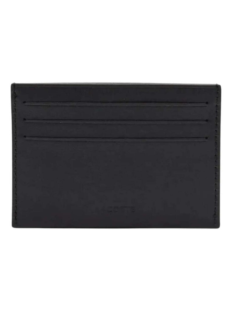 Lacoste Porte cartes Fitzgerald cuir de vachette Noir - Kiabi