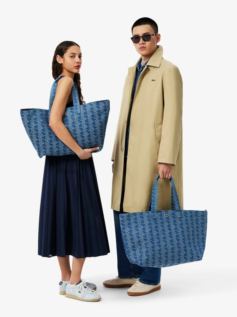 Lacoste Sac Cabas XL Summer Pack  Mono Jacquard Denim Bleu - Kiabi