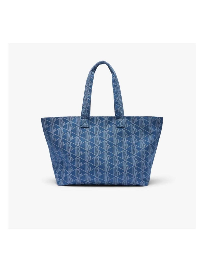 Lacoste Sac Cabas XL Summer Pack  Mono Jacquard Denim Bleu - Kiabi