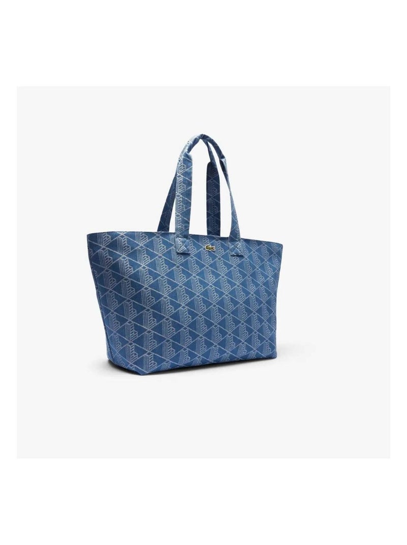 Lacoste Sac Cabas XL Summer Pack  Mono Jacquard Denim Bleu - Kiabi
