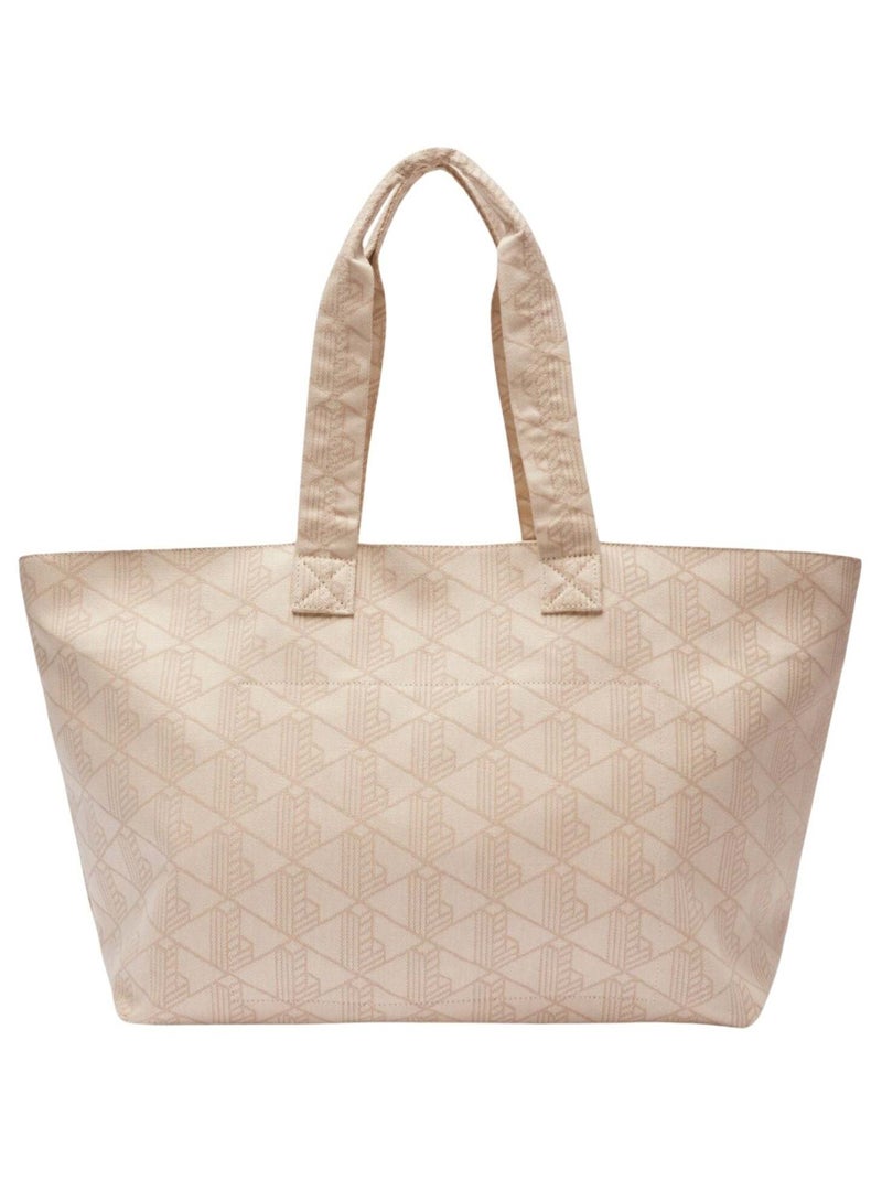 Lacoste Sac Cabas XL Summer Pack  Mono Jaquard Blanc Beige - Kiabi