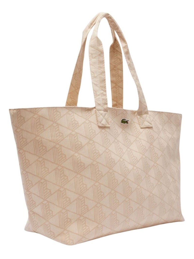 Lacoste Sac Cabas XL Summer Pack  Mono Jaquard Blanc Beige - Kiabi