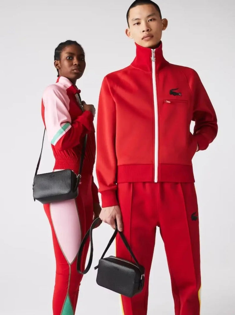 Lacoste Sac trotteur piqué Cuir unisexe  Chantaco Noir - Kiabi