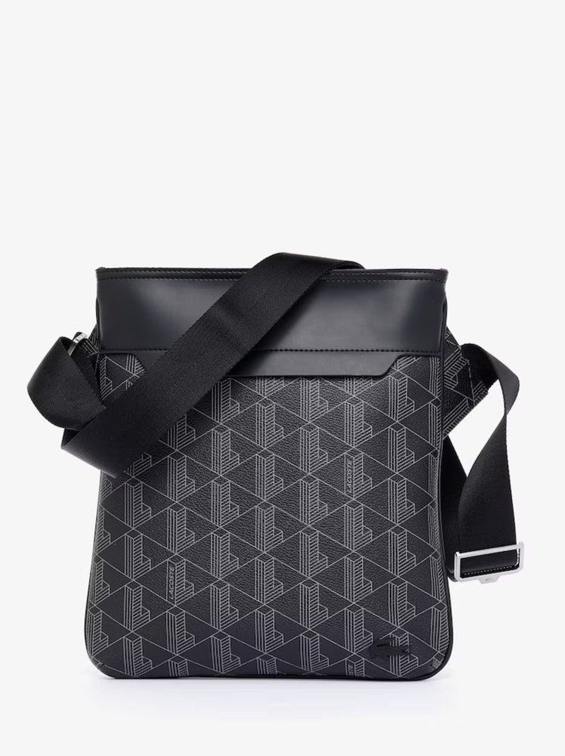 Lacoste Sacoche Bandoulière The Blend Monogramme Noir - Kiabi