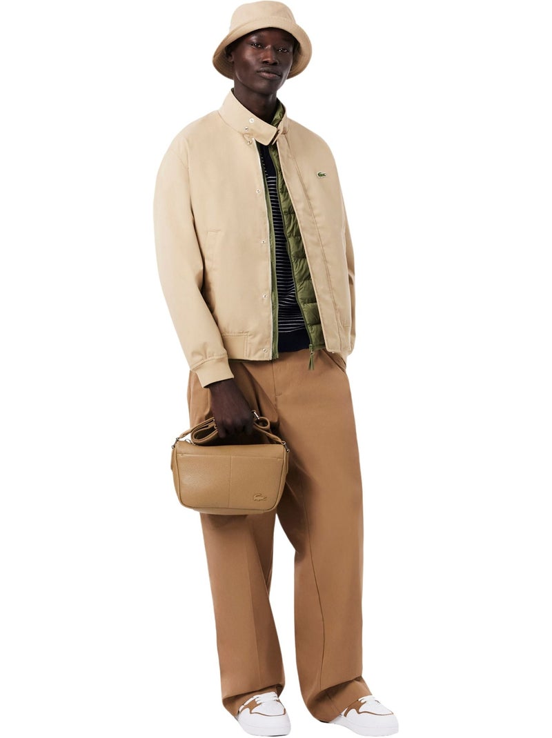 Lacoste Sacoche Magnus  Cookie Cuir Marron - Kiabi