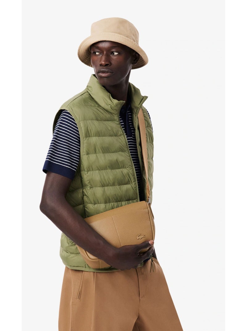 Lacoste Sacoche Magnus  Cookie Cuir Marron - Kiabi