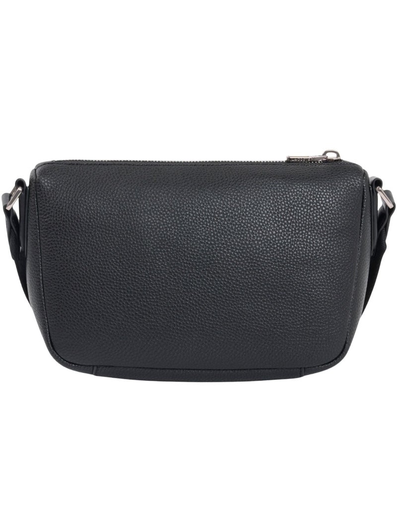 Lacoste Sacoche Magnus Cuir Noir - Kiabi