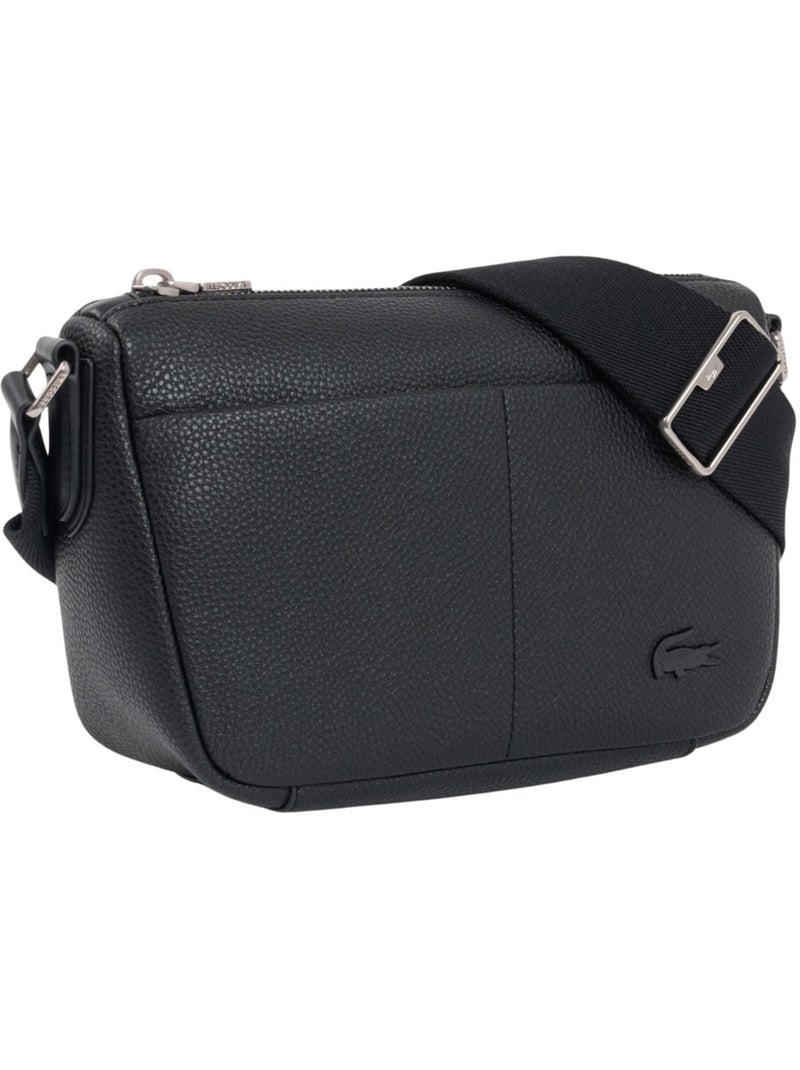 Lacoste Sacoche Magnus Cuir Noir - Kiabi
