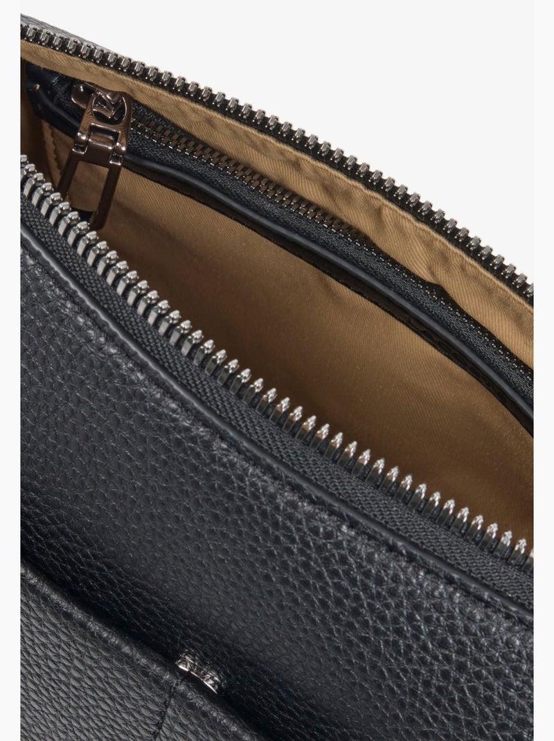 Lacoste Sacoche Magnus Cuir Noir - Kiabi