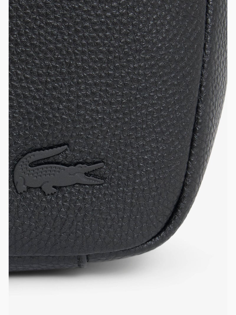 Lacoste Sacoche Magnus Cuir Noir - Kiabi