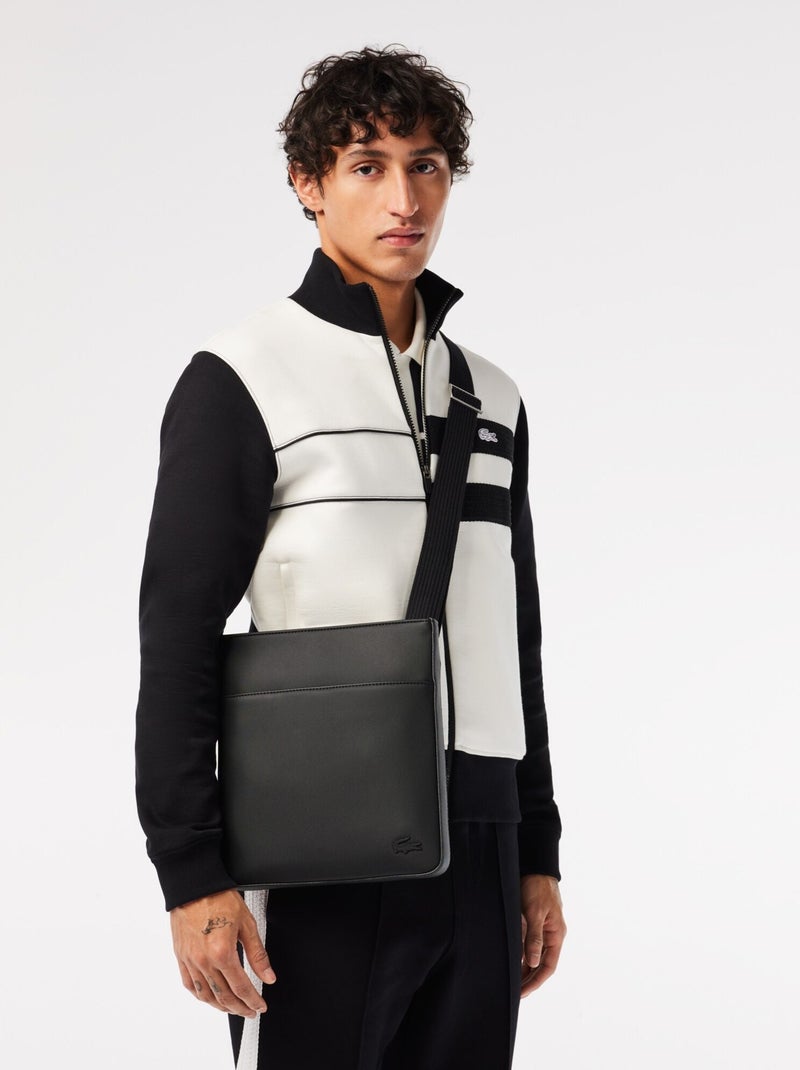 Lacoste Sacoche Plate Zippée Men's Classic Noir - Kiabi