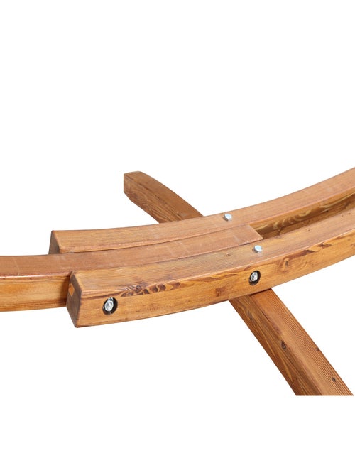 Lagoa écru : hamac bois sur support 3,15 m - 1 personne - Toile poly-coton - Kiabi