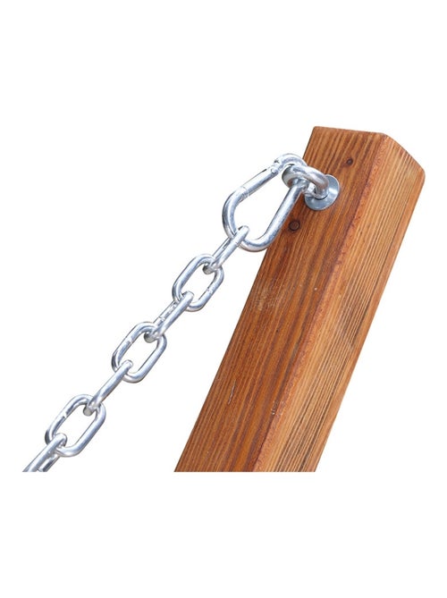 Lagoa écru : hamac bois sur support 3,15 m - 1 personne - Toile poly-coton - Kiabi