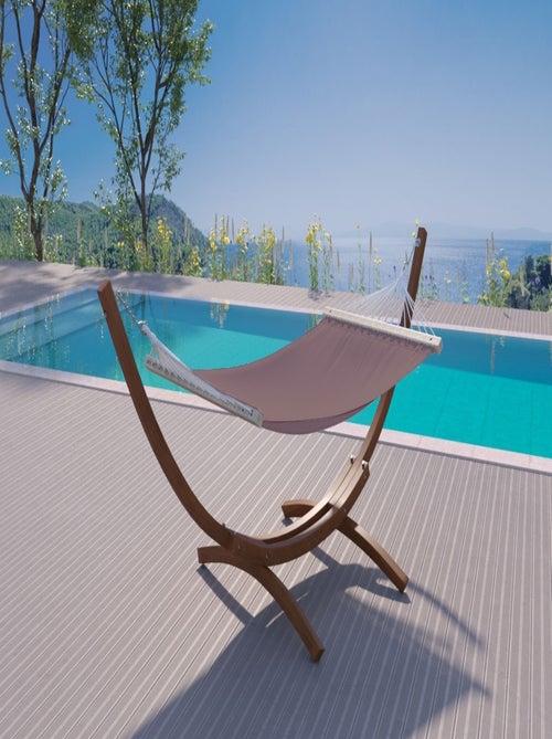 LAGOA Hamac avec auvent sur support 3,15 m en bois chocolat - Kiabi