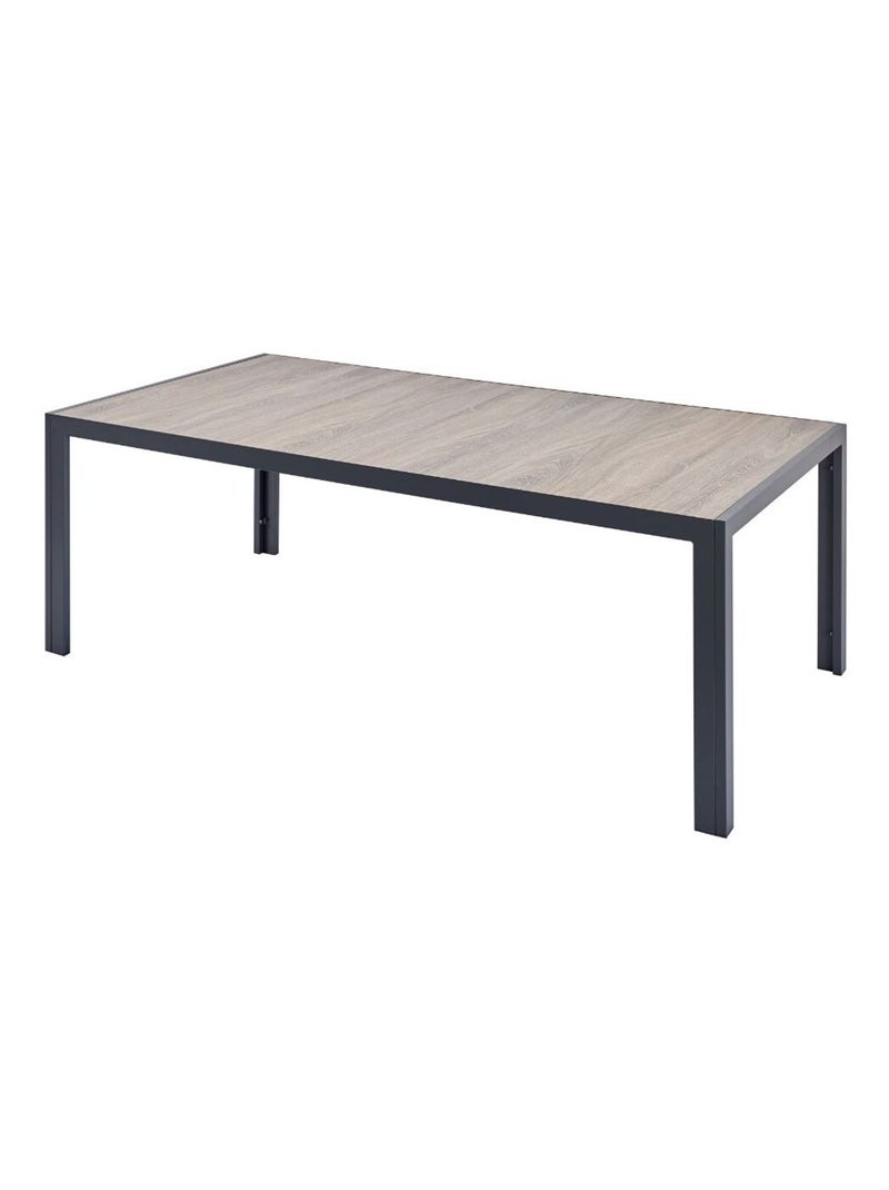 LAGOS - Table Aluminium et plateau effet bois 10 personnes Gris - Kiabi