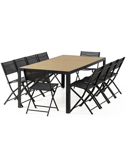 LAGOS Ensemble table de jardin 200 cm en aluminium et 10 chaises pliantes - Kiabi LAGOS Ensemble table de jardin 200 cm en aluminium et 10 chaises pliantes - Kiabi