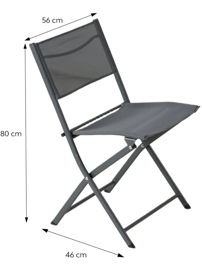 LAGOS Ensemble table de jardin 200 cm en aluminium et 10 chaises pliantes Gris - Kiabi