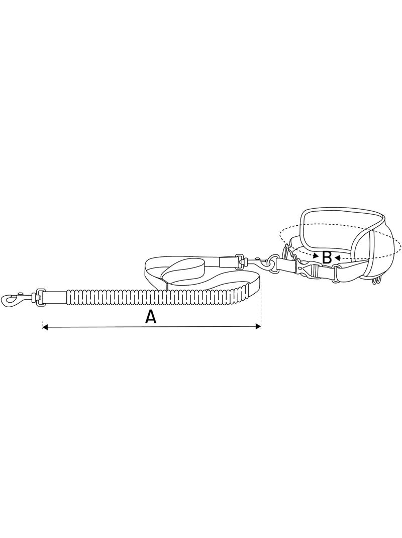 Laisse de Jogging avec Ceinture de Hanches LED pour Chien Noir - Kiabi