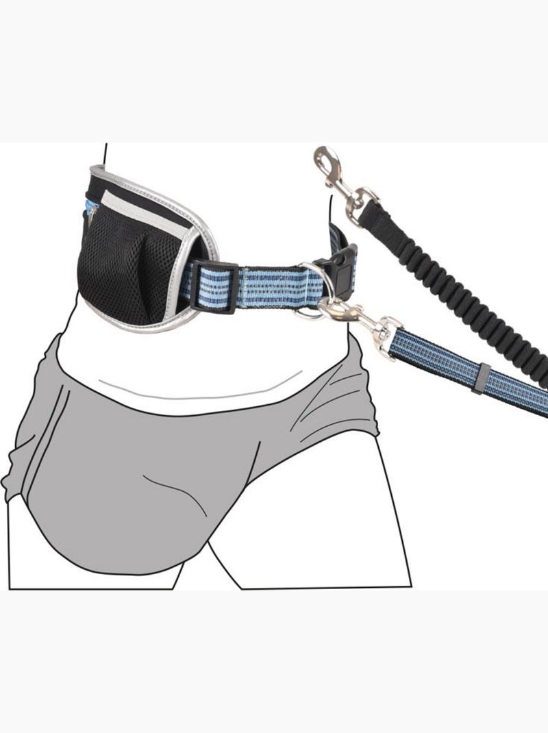 Laisse de Jogging pour Chien avec Ceinture Ventrale bleu Bleu - Kiabi