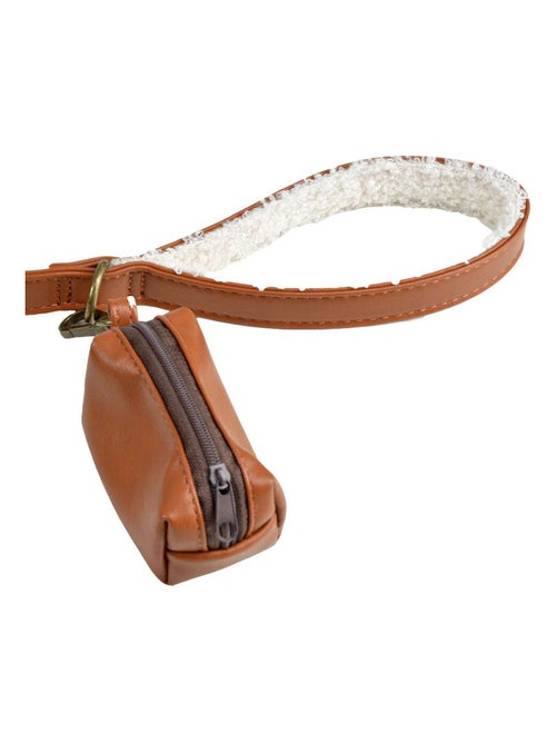 Laisse en similicuir et bouclette avec distributeur de sacs - Kiabi