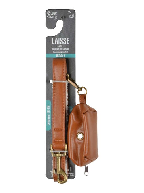 Laisse en similicuir et bouclette avec distributeur de sacs - Kiabi