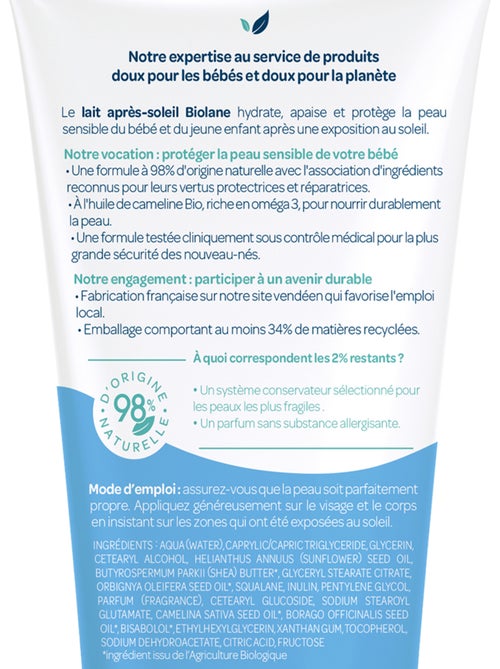 Lait après-soleil 100ml biolane - Kiabi