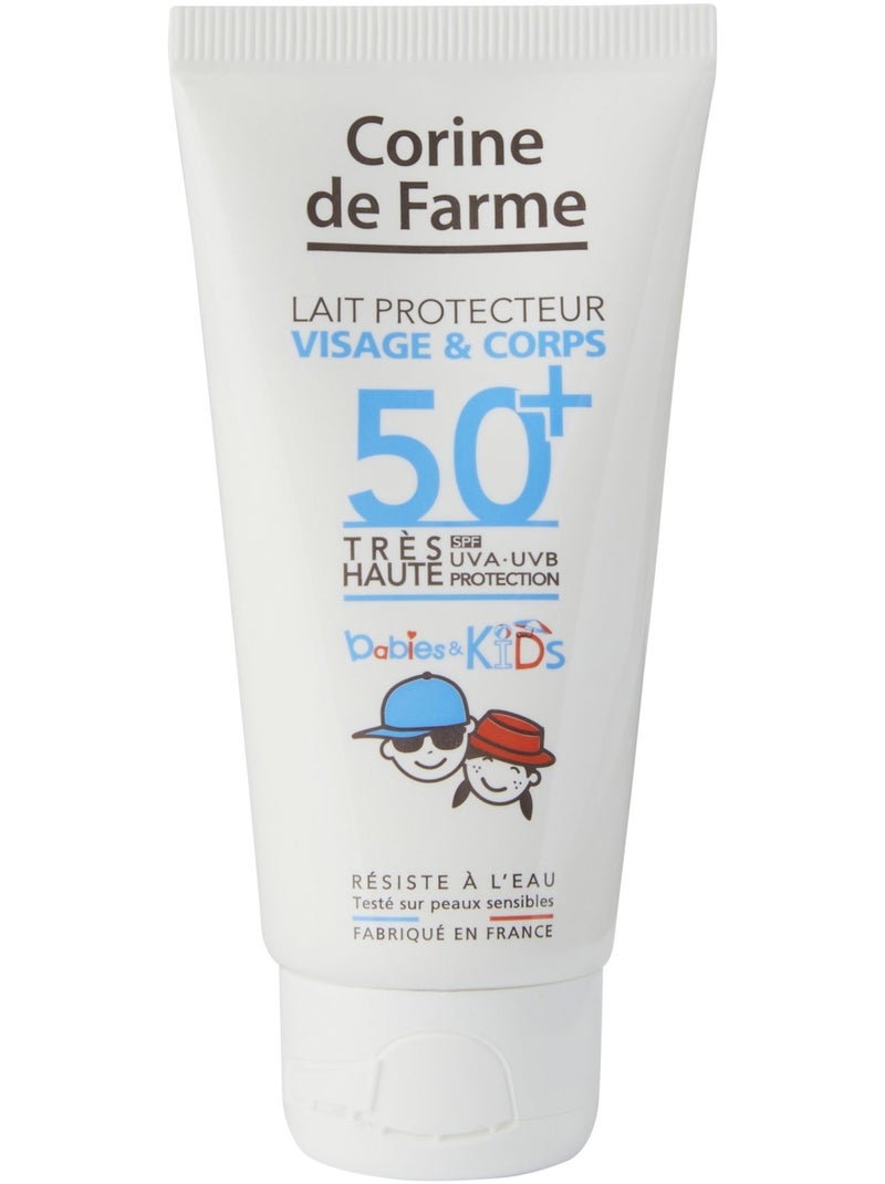 Lait protecteur visage et corps spf50+ babies & kids Blanc Multicolore - Kiabi
