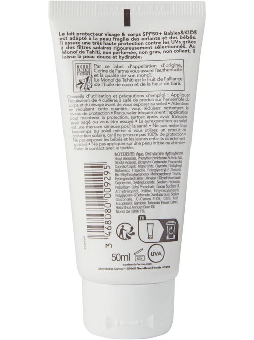 Lait protecteur visage et corps spf50+ babies & kids - Kiabi Lait protecteur visage et corps spf50+ babies & kids - Kiabi