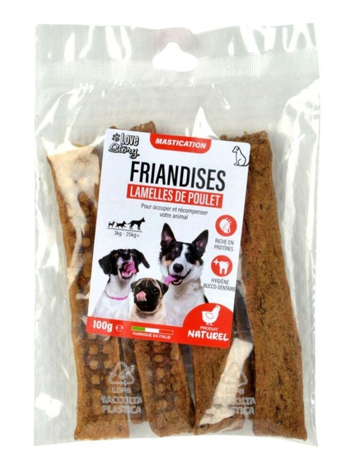 Lamelles de poulet pour chien - 100g - Kiabi