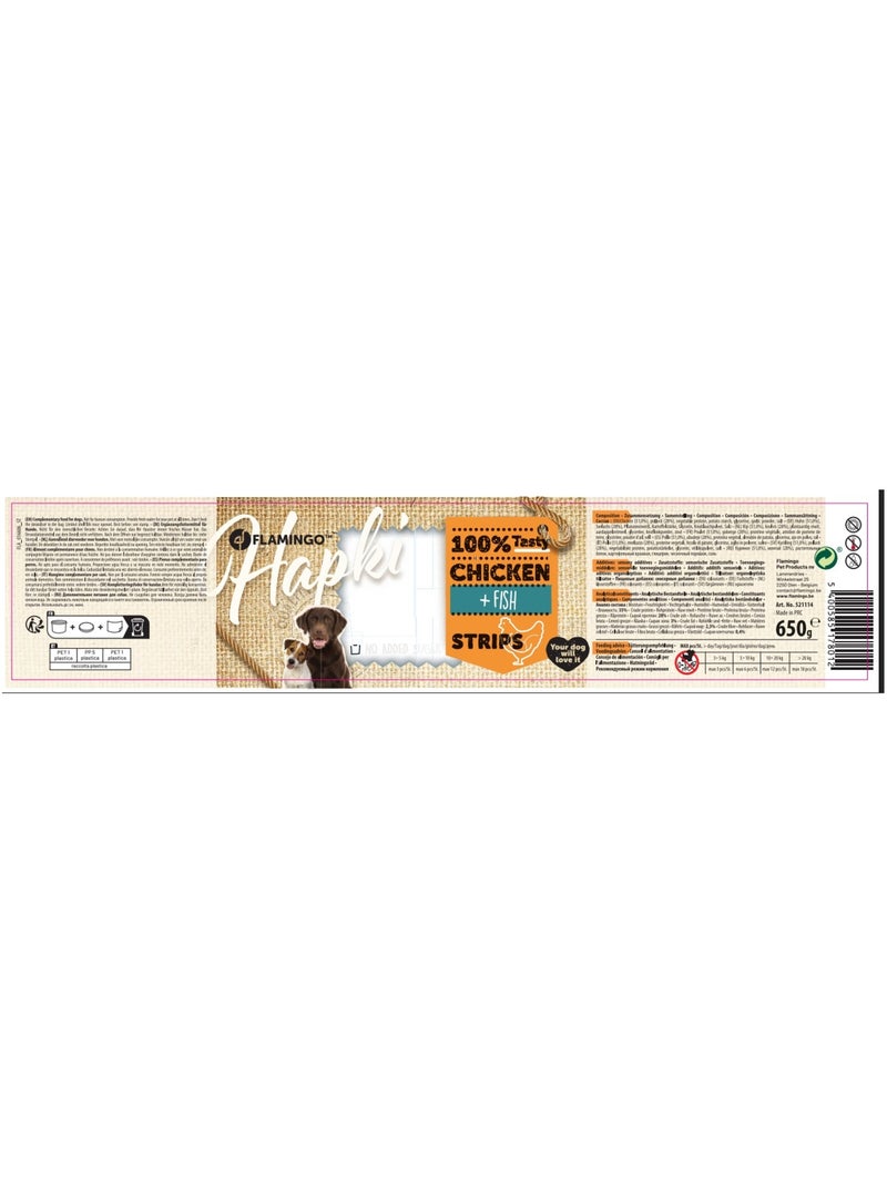 Lamelles sushi au poulet et poisson pour chien 650 g Marron - Kiabi