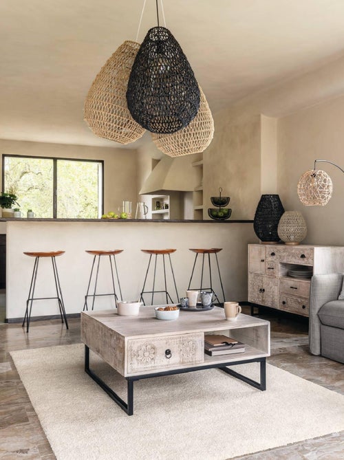 Lampadaire  -  - Effet rotin - Kiabi