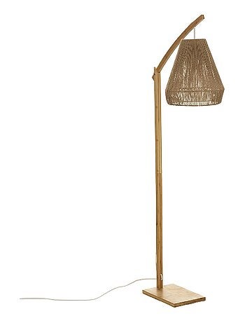 Lampadaire bohème bambou et corde