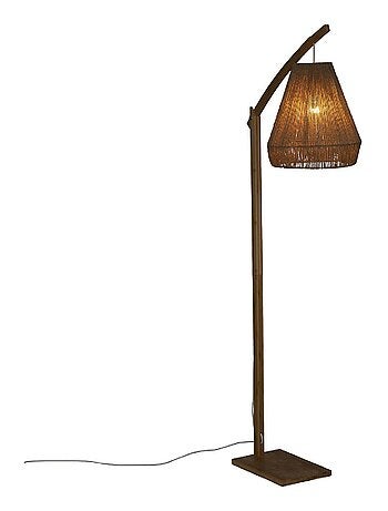 Lampadaire bohème bambou et corde