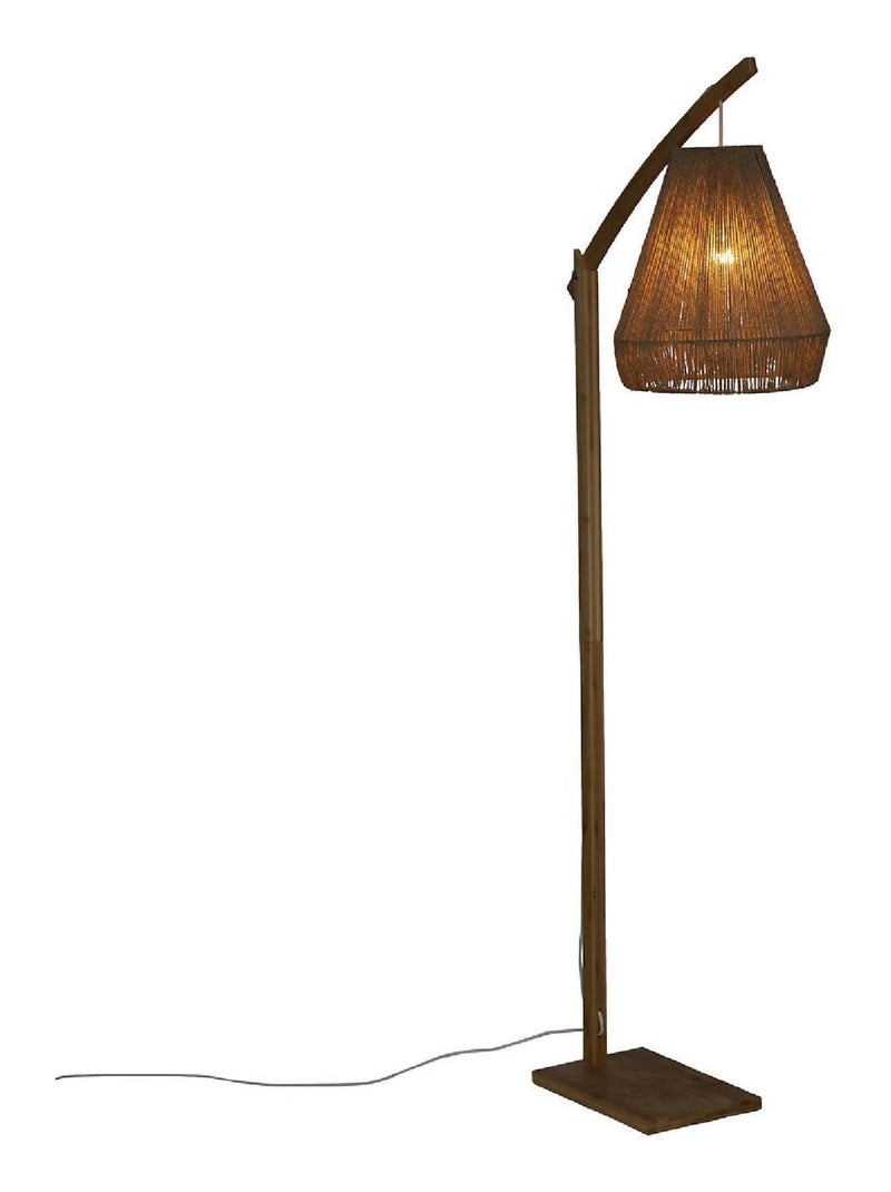 Lampadaire bohème bambou et corde Beige - Kiabi