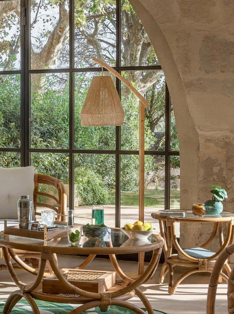 Lampadaire bohème bambou et corde Beige - Kiabi
