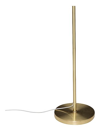 Lampadaire doré avec abat-jour en coton