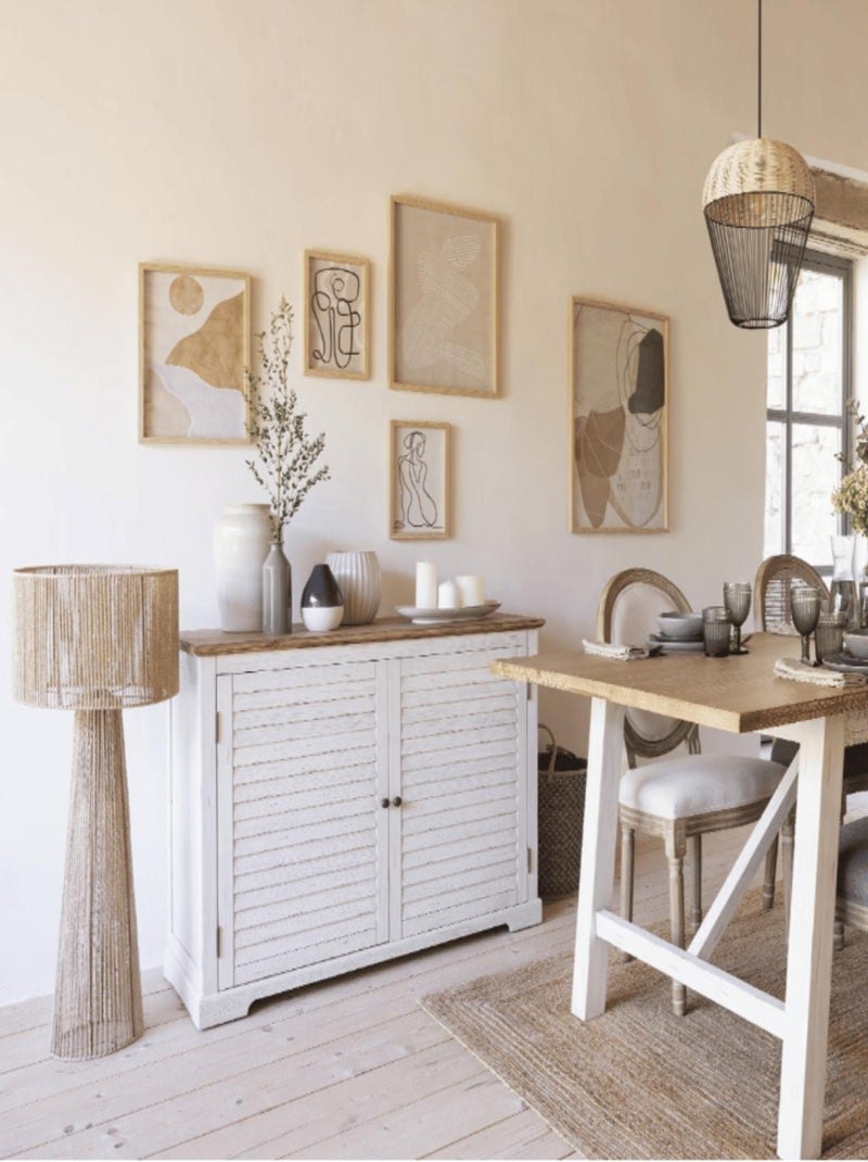 Lampadaire droit style jute Beige - Kiabi