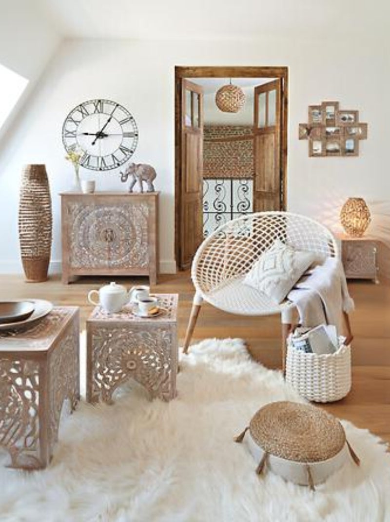 Lampadaire en jacinthe naturel Beige - Kiabi