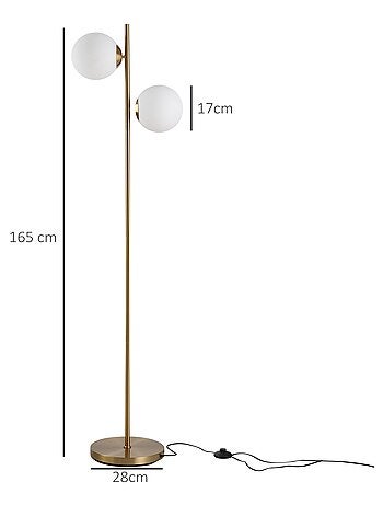 Lampadaire en métal 2 abat-jours