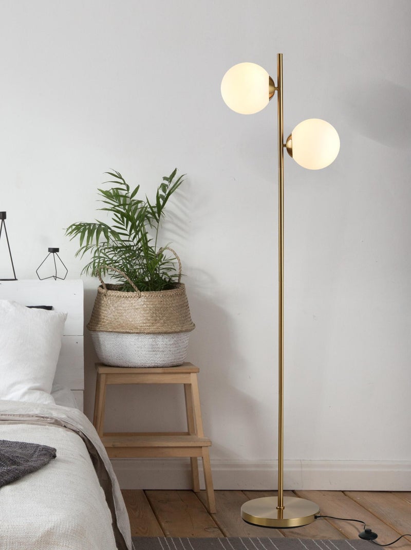 Lampadaire en métal 2 abat-jours Doré/or - Kiabi