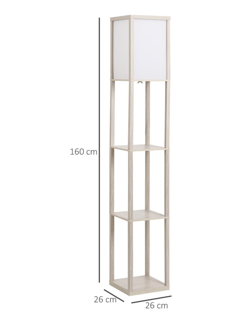 Lampadaire étagères 3 niveaux aspect bois Gris - Kiabi