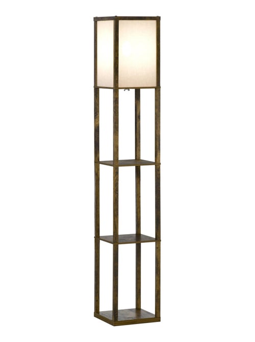 Lampadaire étagères 3 niveaux aspect bois - Kiabi