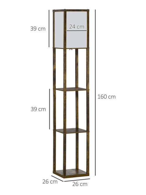 Lampadaire étagères 3 niveaux aspect bois - Kiabi
