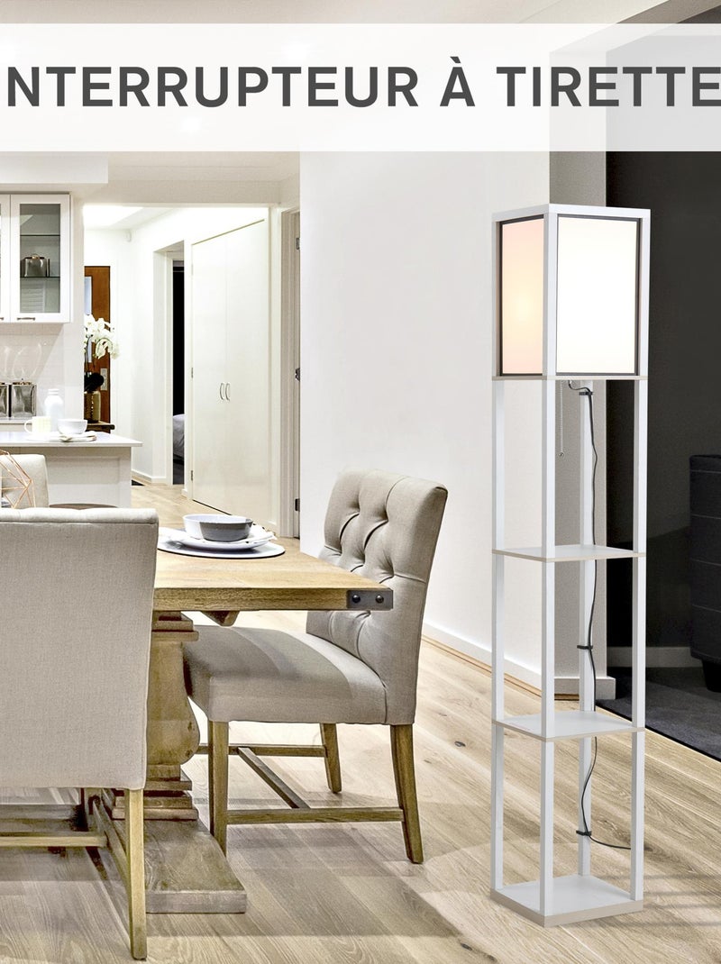 Lampadaire étagères Blanc - Kiabi